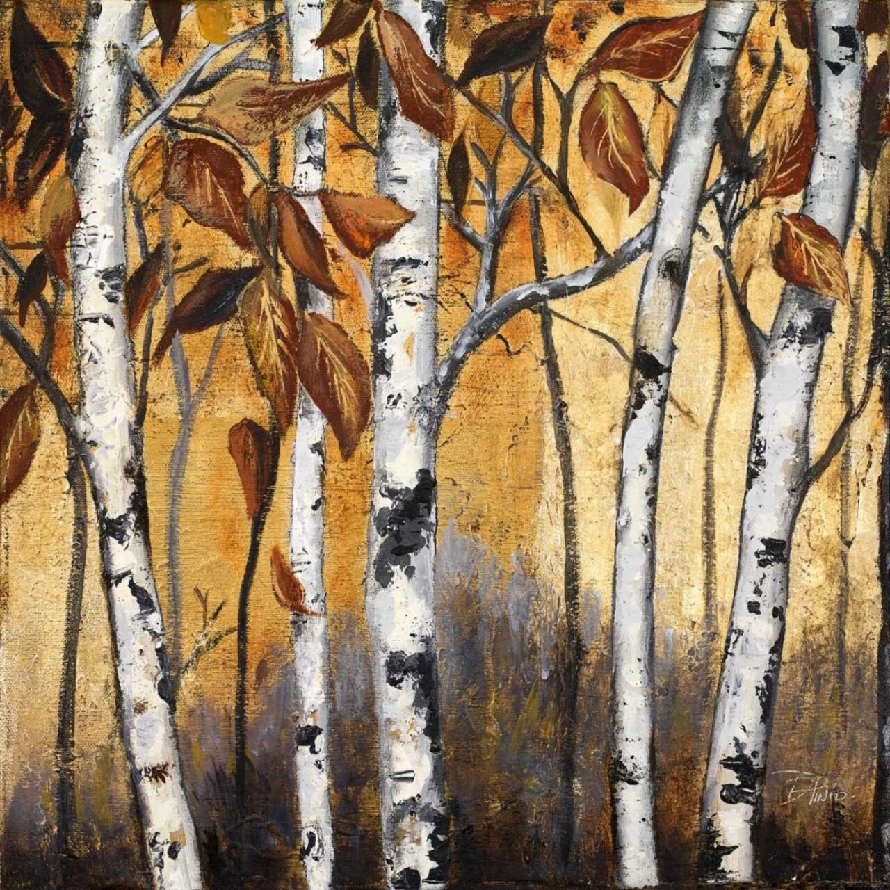 Birchwood Trees on Gold I Poster Print by Patricia Pinto - Item # VARPDX10745